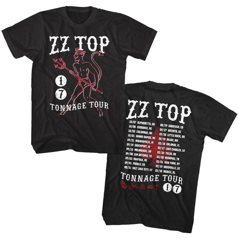 Zz Top Devil Tonnage Tour 2017 Unisex T Shirt 2 Sided